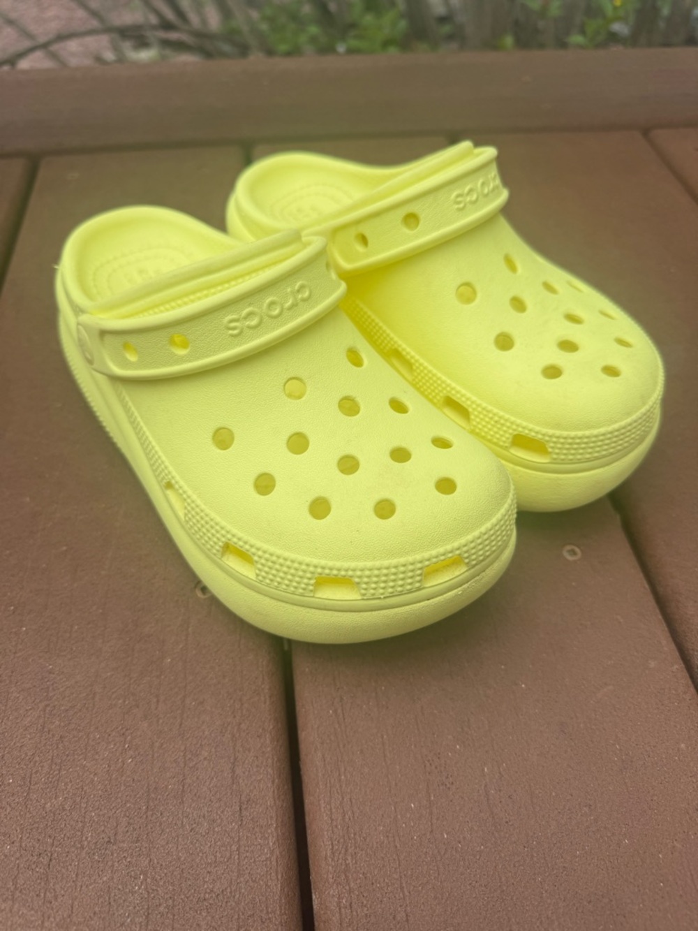 CROCS Kids Neon Yellow Casual Slip-On Clogs